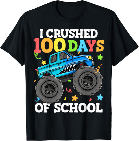 100 Days of School Monster Truck 100th Day of School Boys T-Shirt