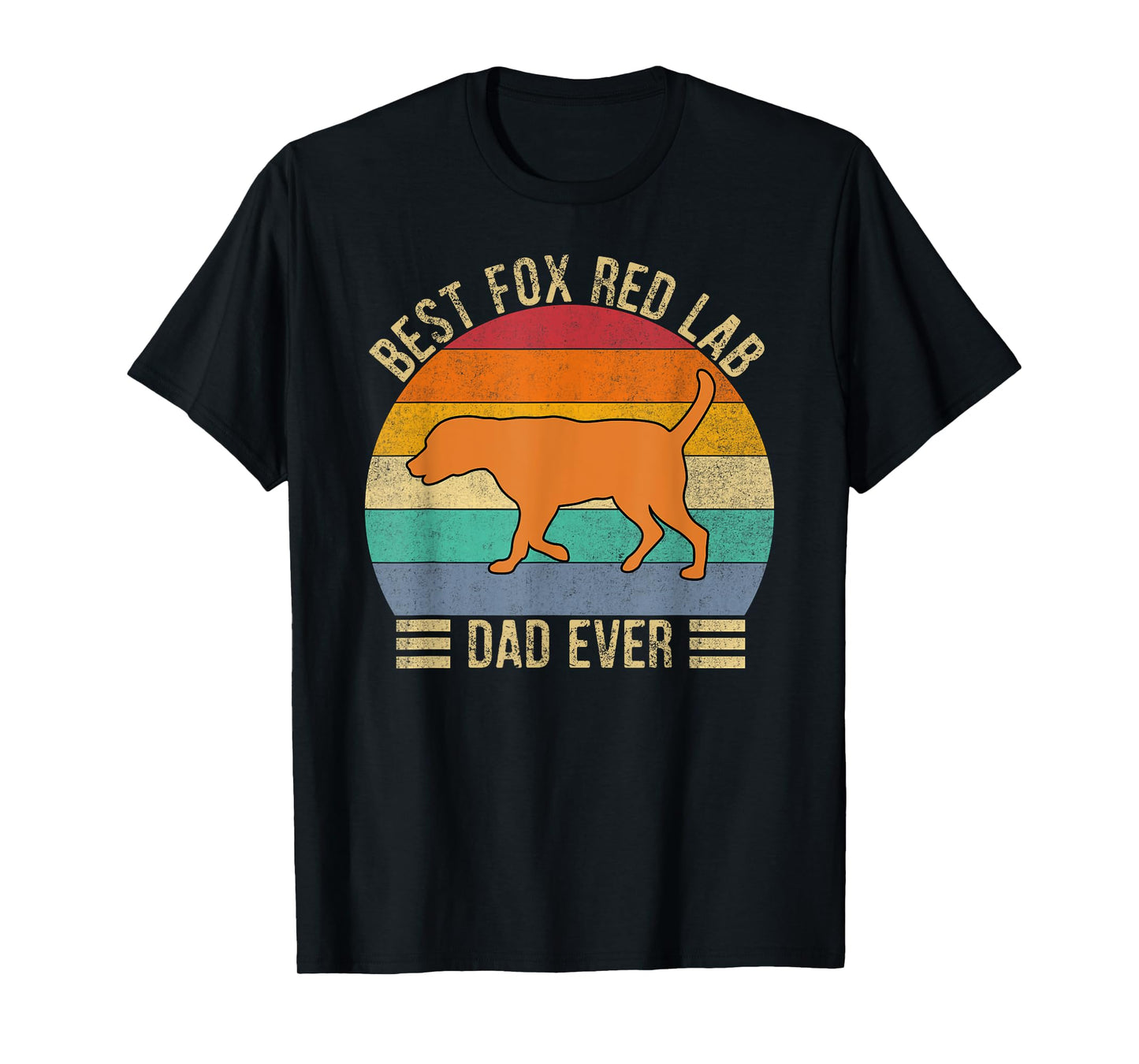 Best Fox Red Lab Dad Ever Labrador Retriever Vintage Retro T-Shirt