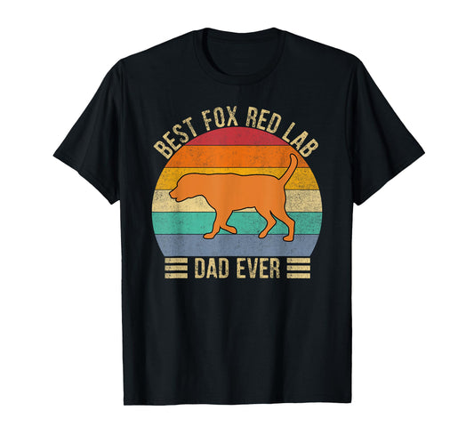 Best Fox Red Lab Dad Ever Labrador Retriever Vintage Retro T-Shirt
