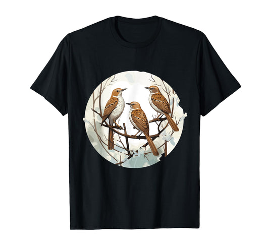Brown Thrasher Geometric Patten Art,Cute Brown Thrasher Love T-Shirt