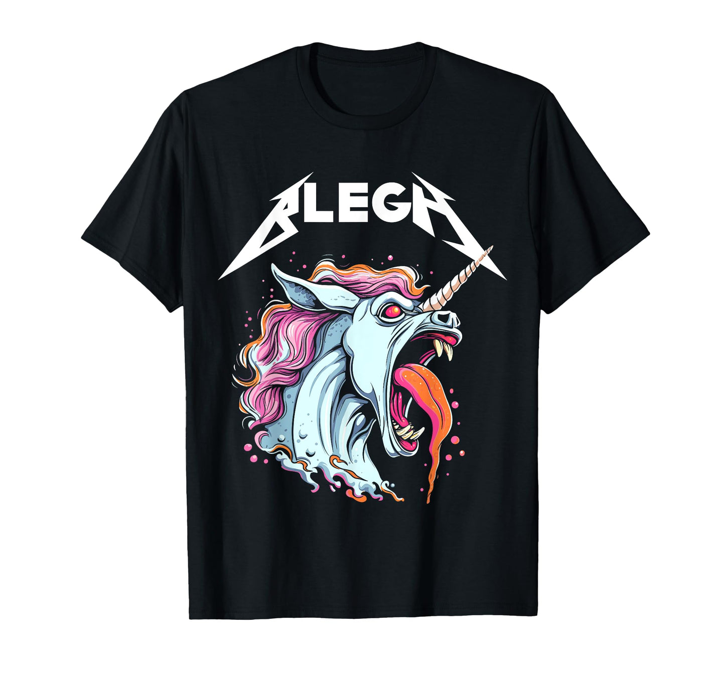 Live Laugh Blegh Bleghssed Heavy Metal Metalcore Unicorn T-Shirt