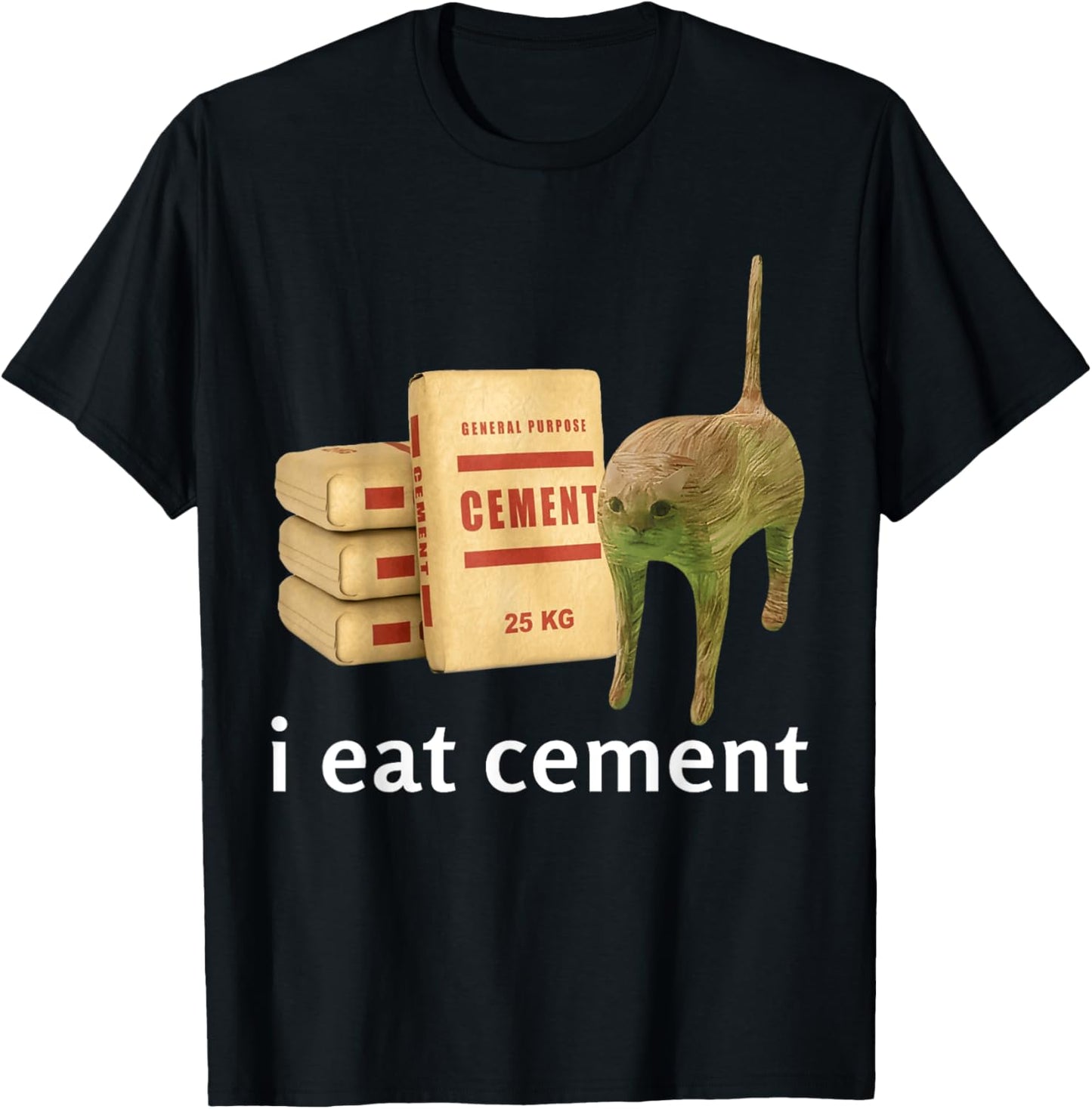 I Eat Cement Cat Shirt Kids Funny Dank Cat Meme T-Shirt