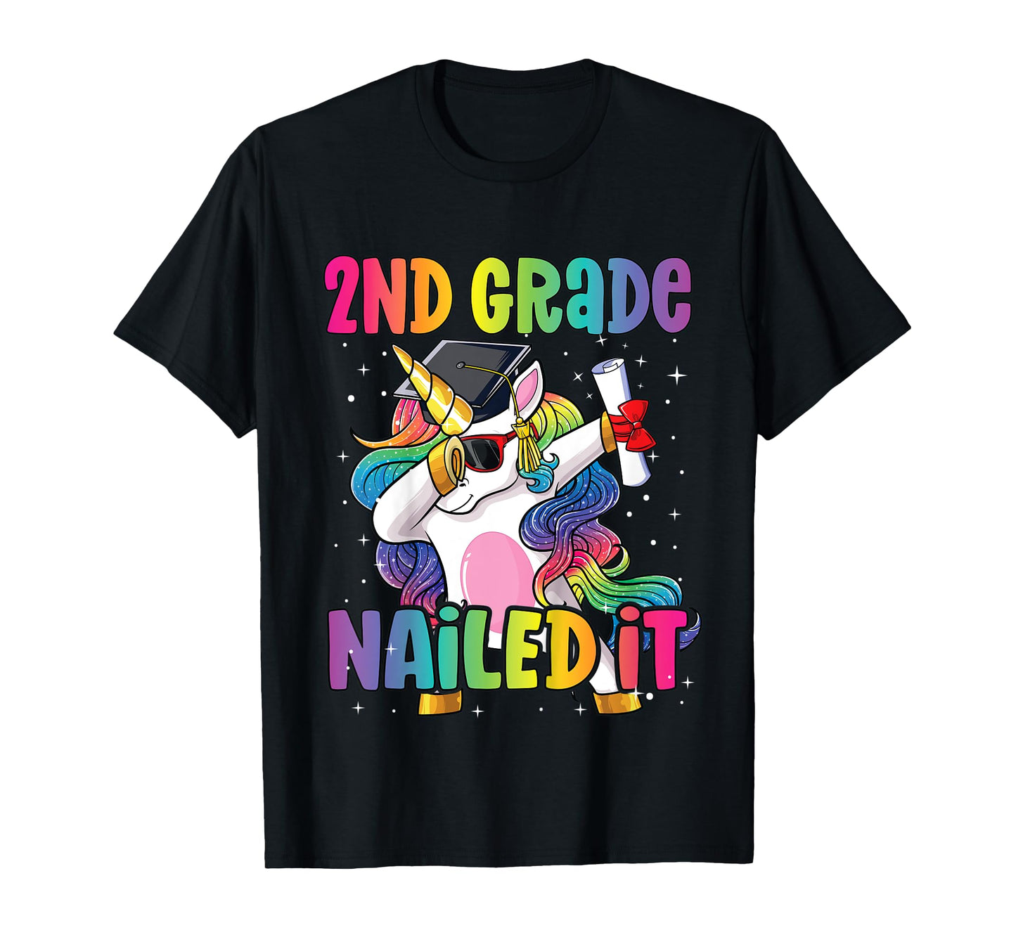 Kids 2nd Grade Graduation Dab Unicorn Nailed It Second Graduate T-Shirt