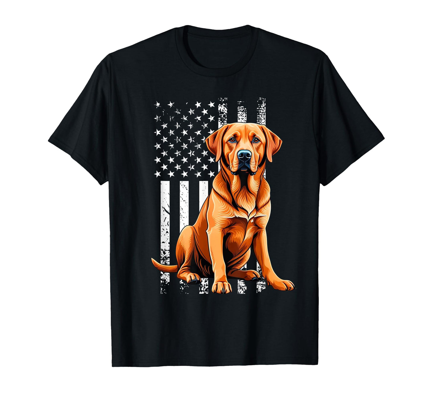 Fox Red Labrador Owner Dog USA Flag T-Shirt
