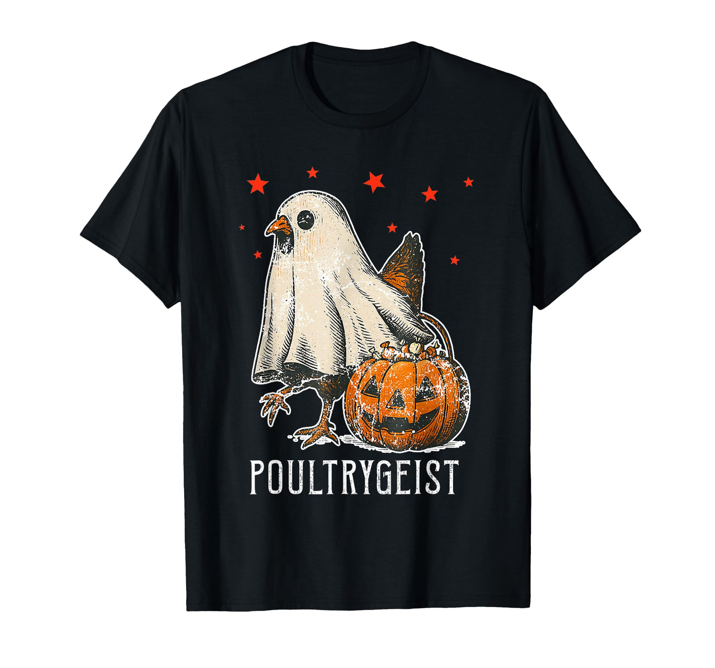 Poultrygeist Chicken Ghost Pumpkin Costume Halloween T-Shirt