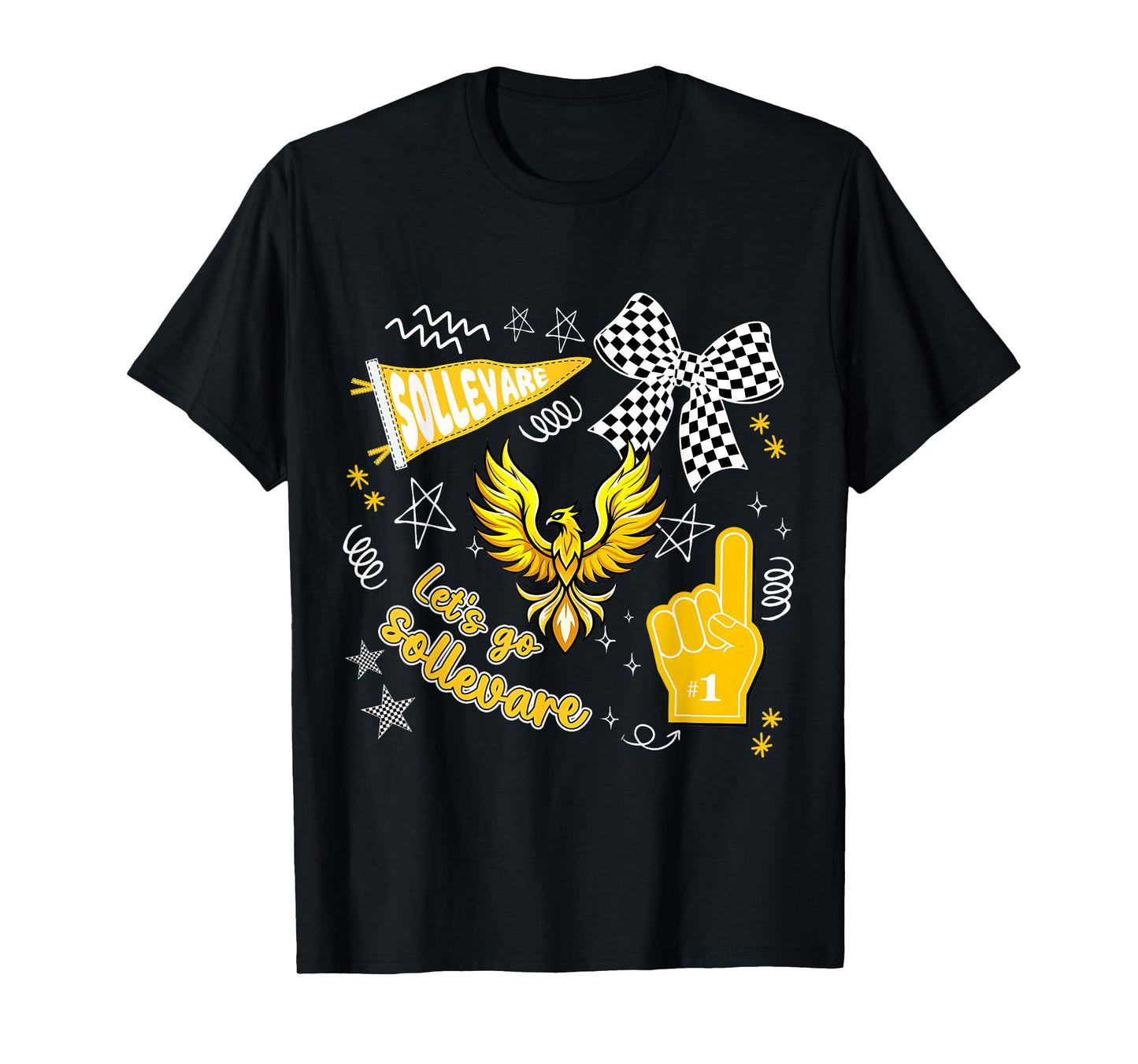 Let's Go Sollevare Retro Cheering School Spirit T-Shirt