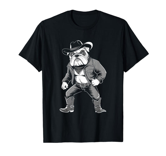 Cowboy Bulldog Western Funny Country T-Shirt