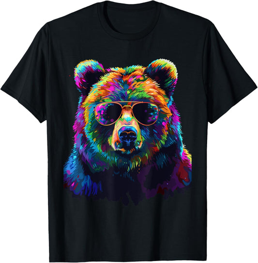 Grizzly Bear Lovers Design Pop Art Funny Grizzly Bear T-Shirt
