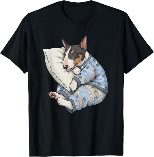 Funny Sleepy Bull Terrier Pajama Men Women Kids T-Shirt