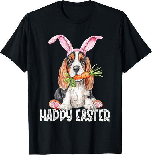 Basset Hound Happy Easter Day Dog T-Shirt
