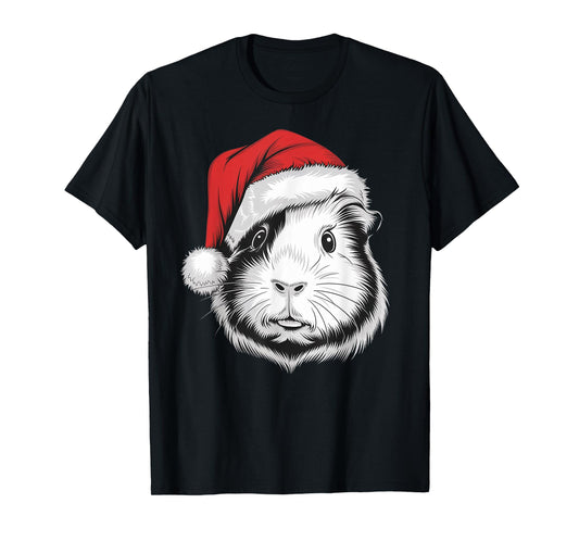 Joyful Guinea pig Santa on Guinea pig Christmas T-Shirt
