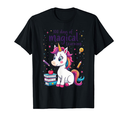 100th Day Kindergarten Kids Girls Unicorn 100 Days Of School T-Shirt