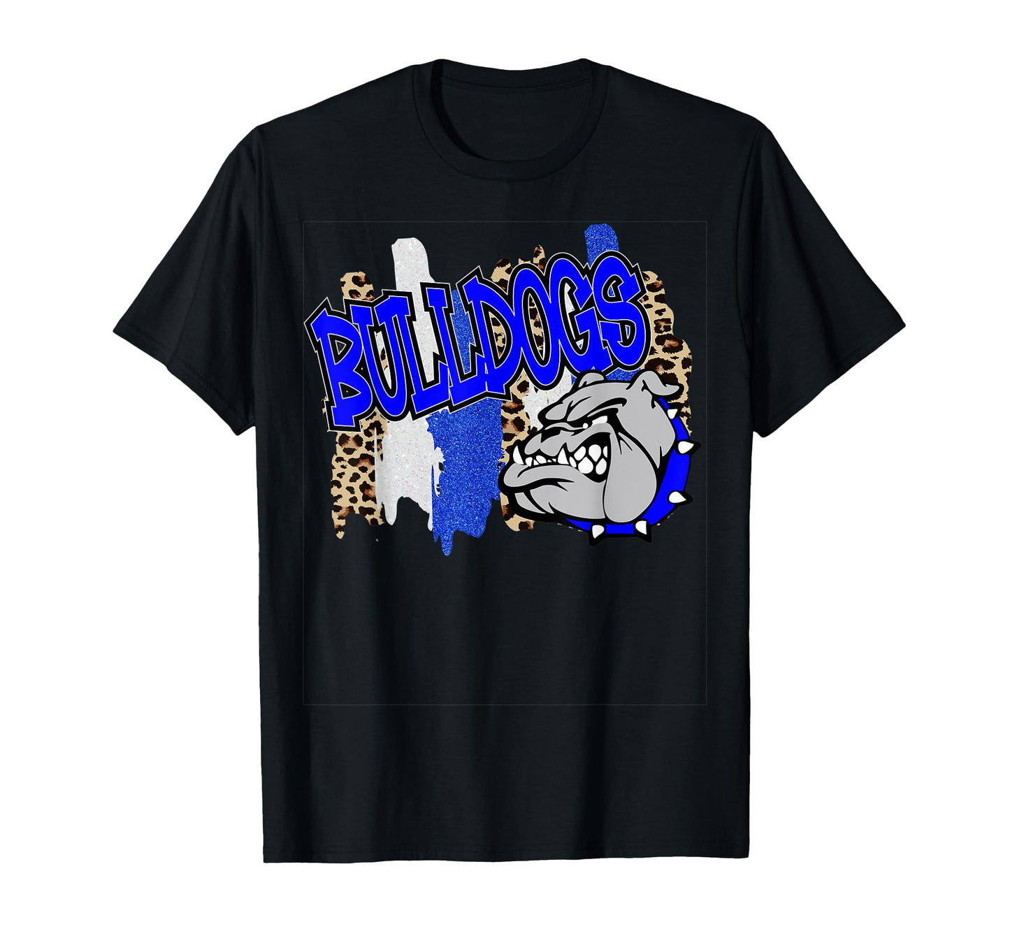 Bulldogs Swash Blue White School Spirit T-Shirt