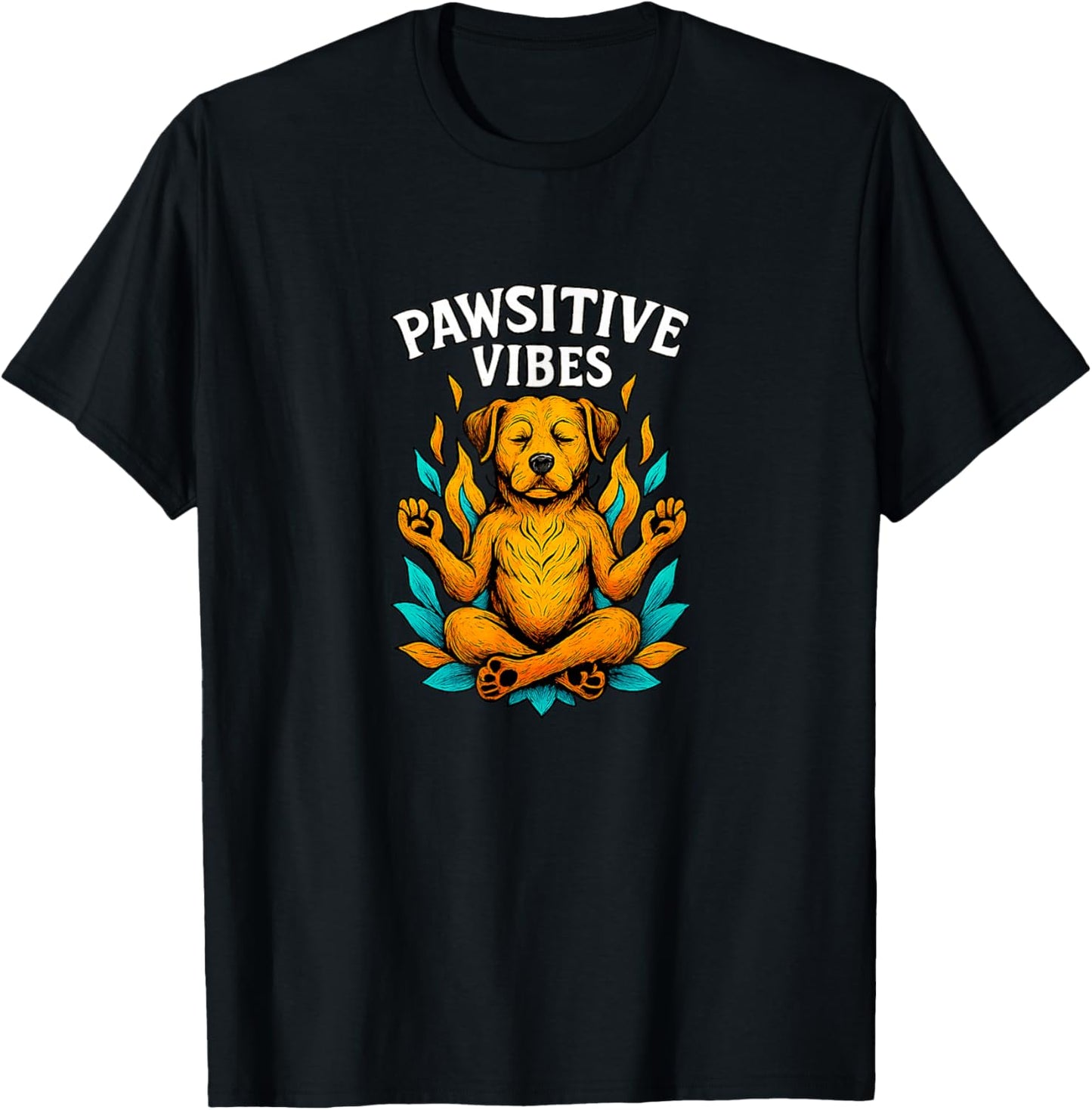 Pawsitive Vibes - Zen Meditating Dog - T-Shirt