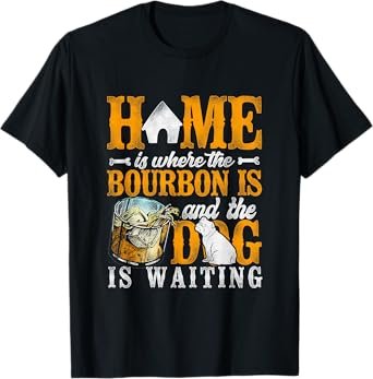 Bourbon Companionship Collection & Dog Gear - Unisex Adults Black Dog T-Shirt