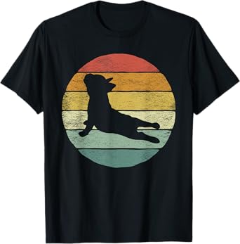 Vintage Retro French Bulldog Shirt Yoga Funny French Bulldog T-Shirt for Men Women Girls Kids