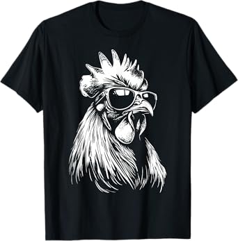 Rooster Chicken Sunglasses T-Shirt