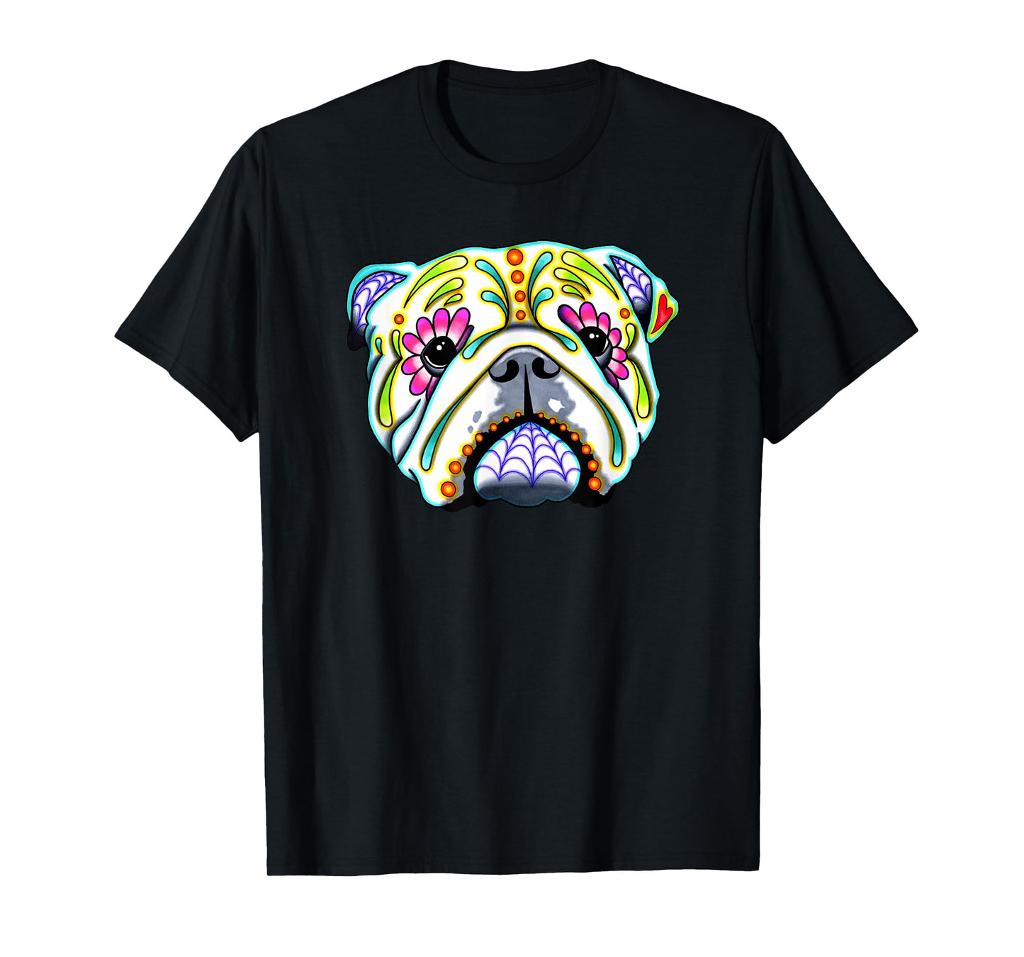 English Bulldog - Day of the Dead Sugar Skull Dog T-Shirt