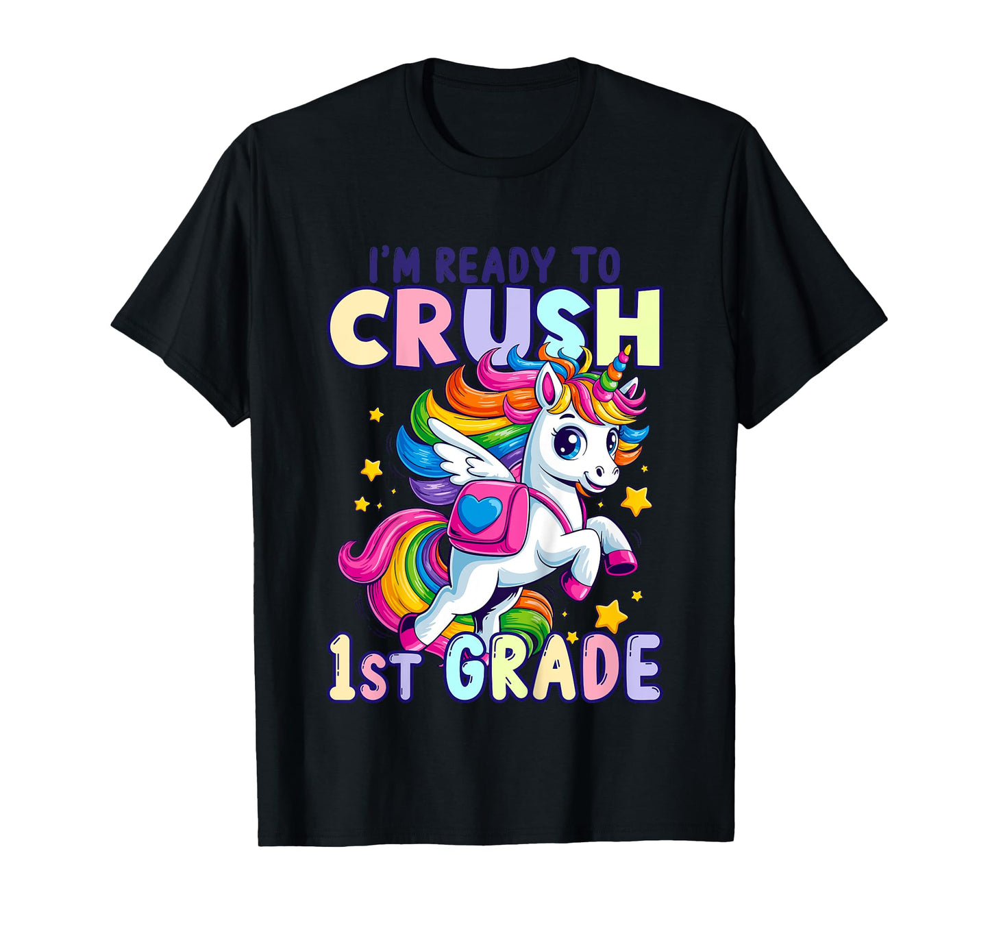 Crush First 1st Grade Unicorn Girls Kids Back To School T-Shirt