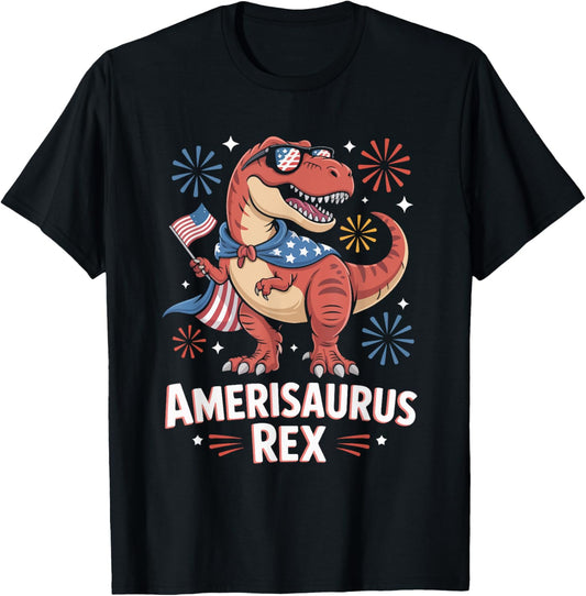 Amerisaurus Rex 4th Of July Patriotic American T-Shirt