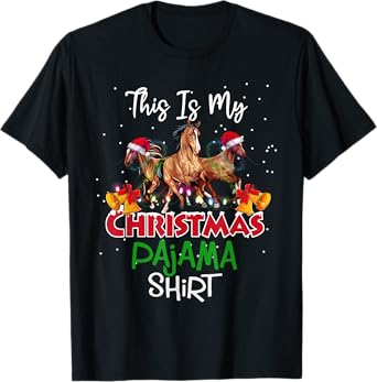 Horse Christmas Lights This Is My Christmas Pajama T-Shirt