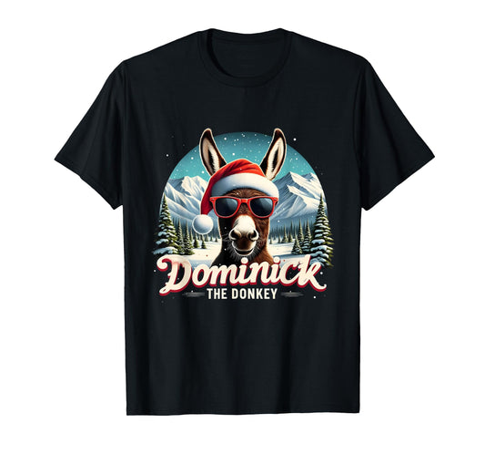 Merry Christmas Dominick the Donkey Costume Christmas Donkey Cheer T-Shirt