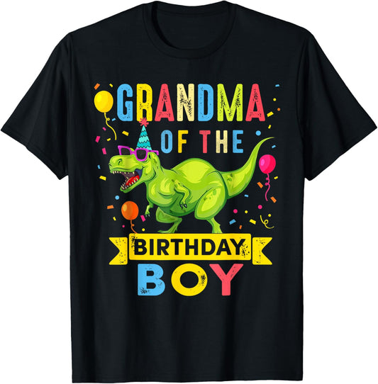 Grandma of the Birthday Boy T-Rex Dinosaur Birthday Party T-Shirt