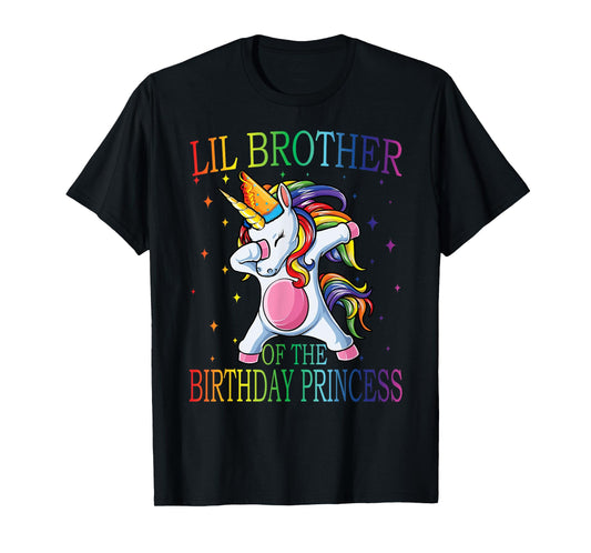 Lil Brother Of The Birthday Princess Unicorn T-Shirt