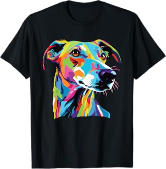Watercolor Colorful Greyhound Dog T-Shirt for Men Women Girls Kids