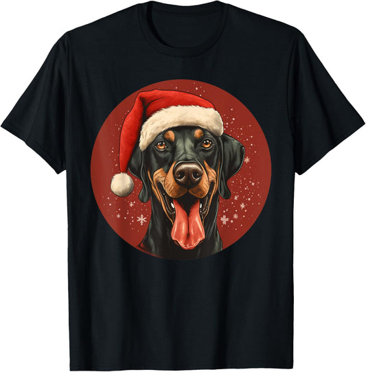 Funny Xmas Doberman Mom Dad Gift Dobie Dog Lovers Christmas T-Shirt