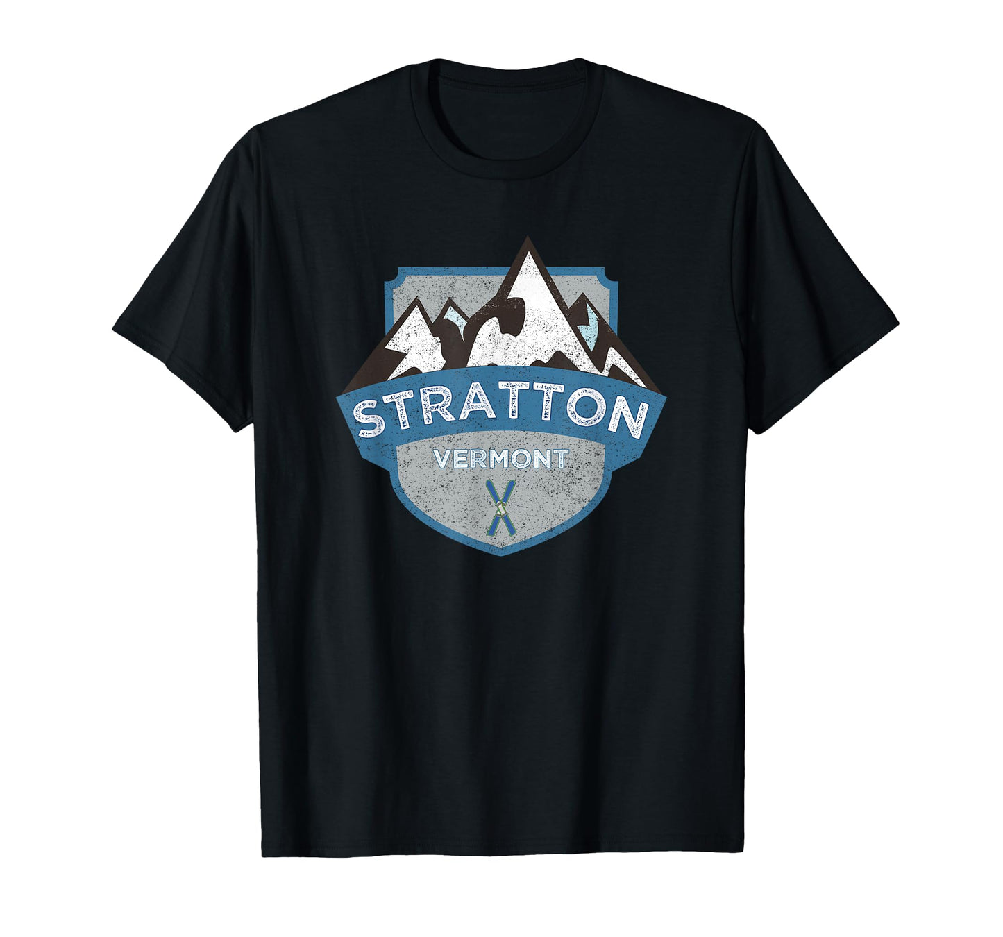Vintage Stratton, Vermont Illustration / Retro Logo Ski T-Shirt
