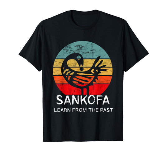 Sankofa Retro Vintage Learn From The Past African Bird T-Shirt