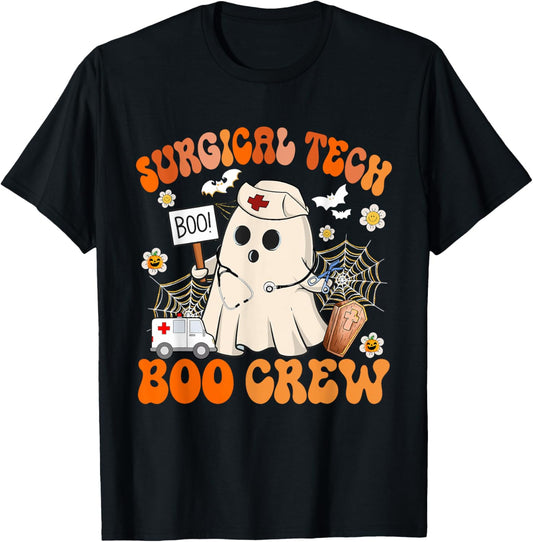 Surgical Tech Boo Crew Funny Ghost Halloween Costumes T-Shirt