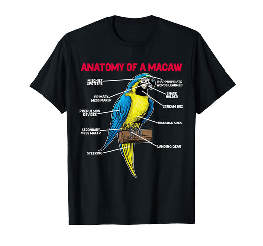Anatomy Of A Macaw Owner Macaw Parrot Lover T-Shirt