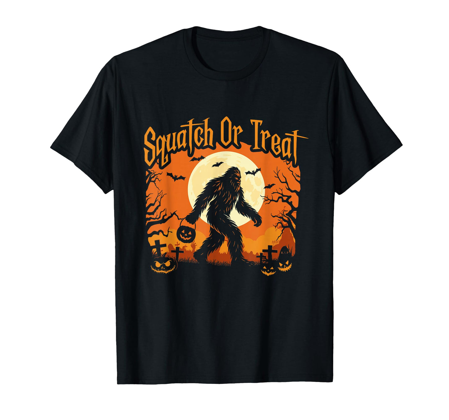 Squatch Or Treat - Spooky Bigfoot Halloween Sasquatch T-Shirt