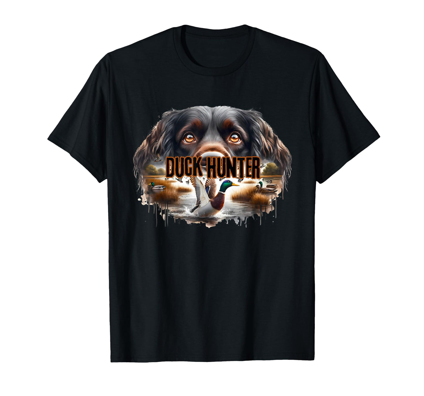 Boykin Spaniel Dog with Mallard Ducks Hunting Duck Hunter T-Shirt