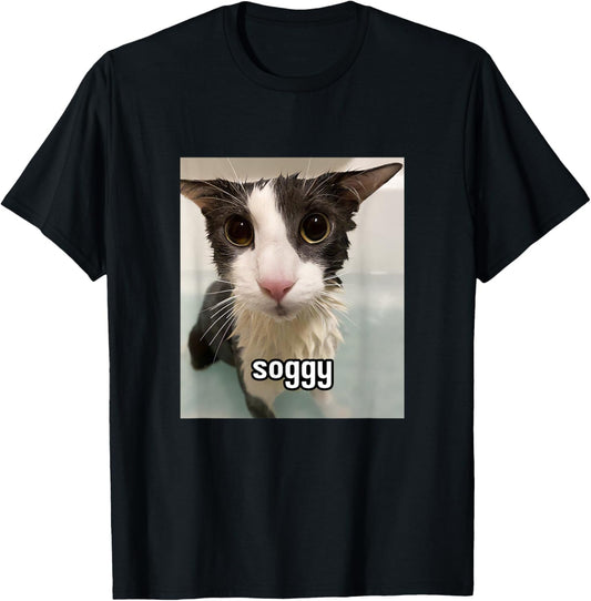 Silly Soggy Cat Meme T-Shirt
