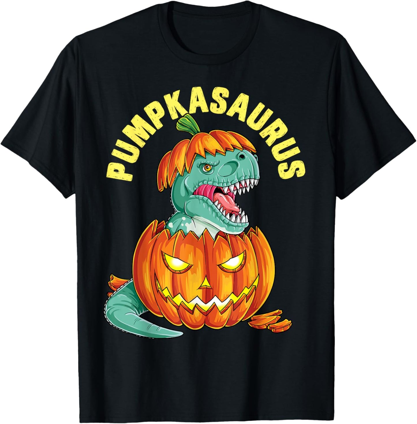 Halloween Boys Men Pumpkasaurus Dinosaur Pumpkin Funny T rex T-Shirt