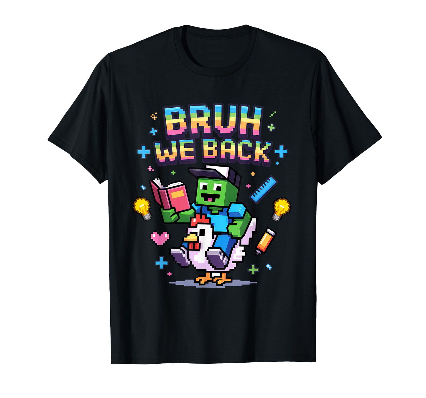 Bruh We Back to School Pixel Art Family Matching Shirt Kids T-Shirt