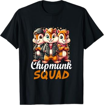 Chipmunk Squad For Chipmunk Lover Cartoon Style Character T-Shirt