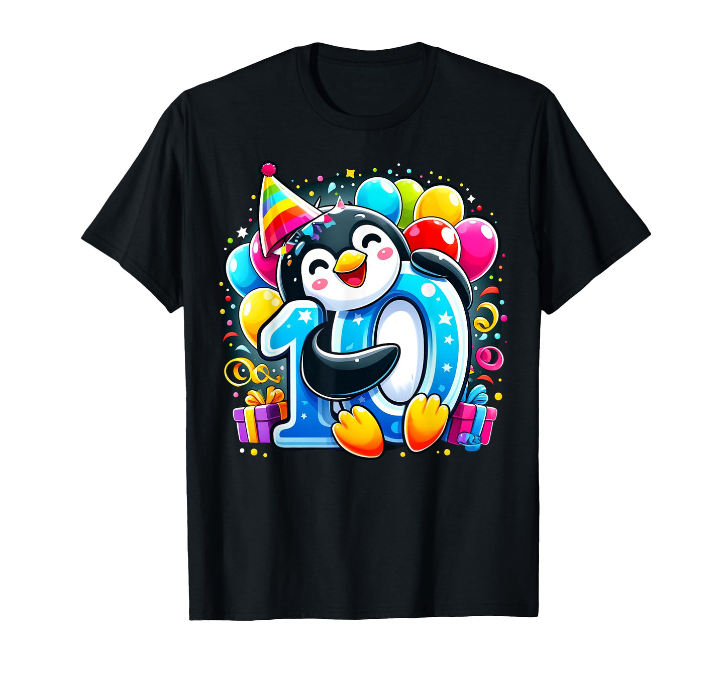 Kids Penguin Theme tenth Bday Party 10th Penguin Birthday T-Shirt