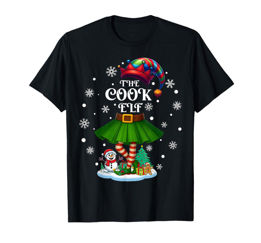 Cook Elf Squad Xmas Women Girls Mom Christmas Family T-Shirt