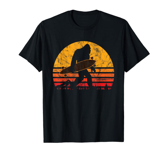 Longboard Bigfoot Skateboard & Sasquatch Fans Boys T-Shirt