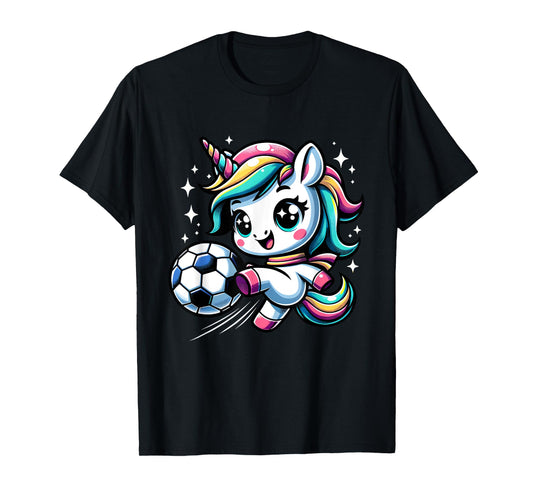 Cute Unicorn Playing Soccer T-Shirt