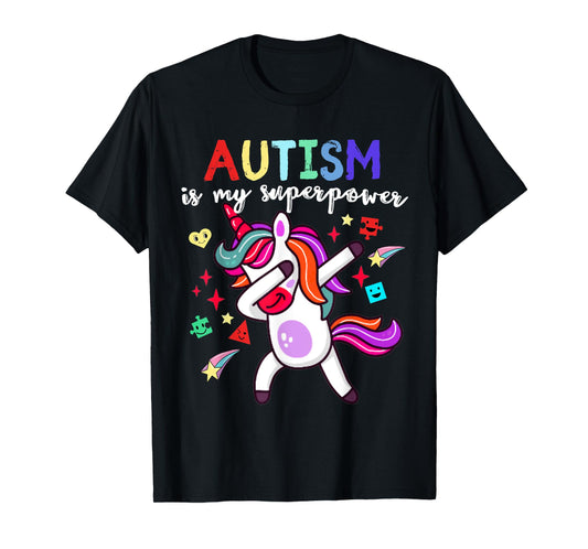 Autism is My Superpower Autism Awareness Unicorn for Kids T-Shirt