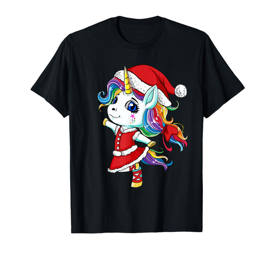 Unicorn Santa Claus Christmas Unicorns Girls T-Shirt