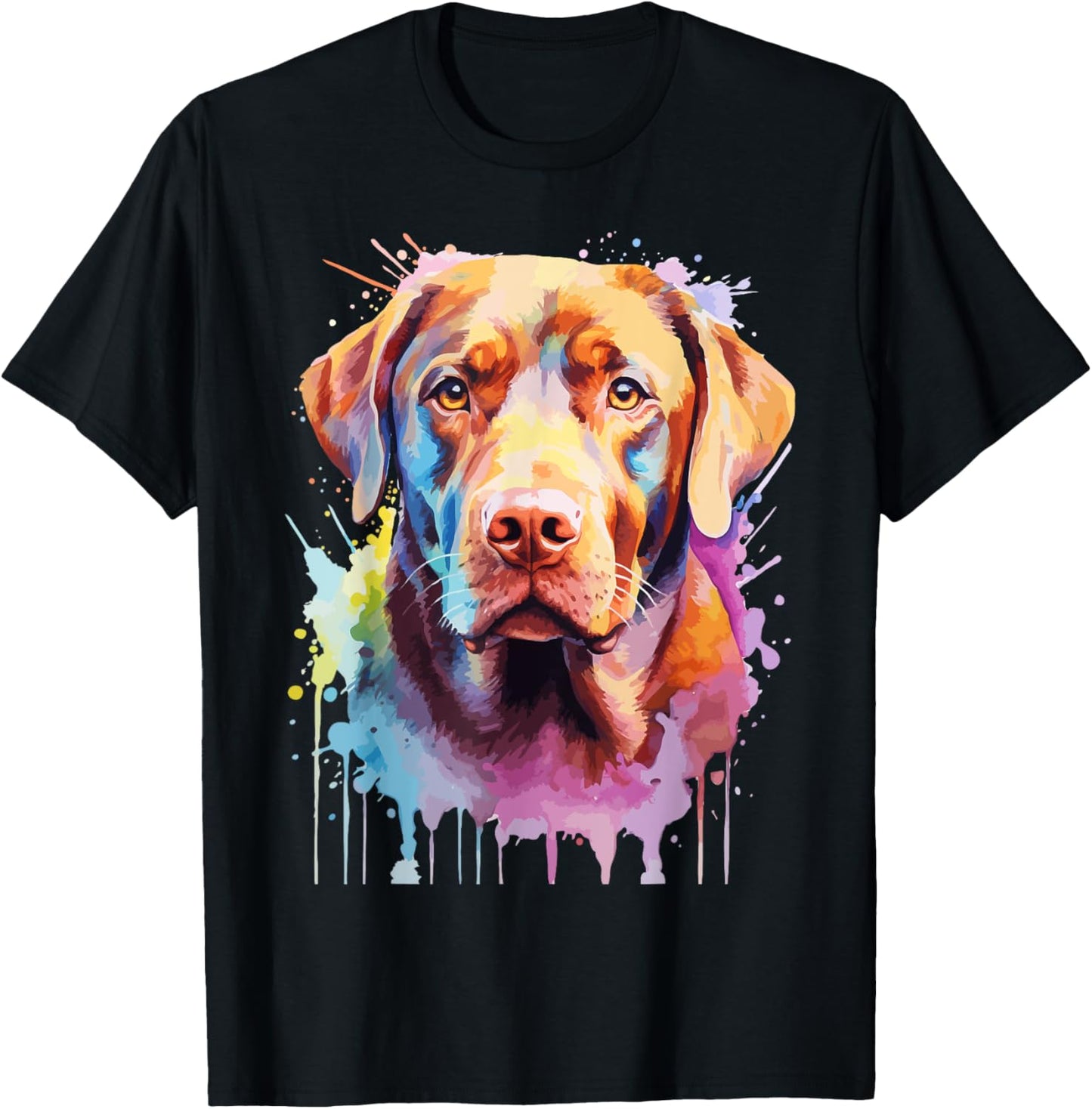 Chocolate Labrador Lovers Pop Art Color Chocolate Lab Dog T-Shirt