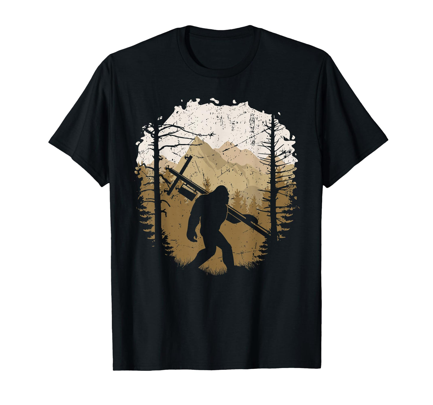 Funny Bigfoot Lineman Power Electrician Sasquatch Lineworker T-Shirt