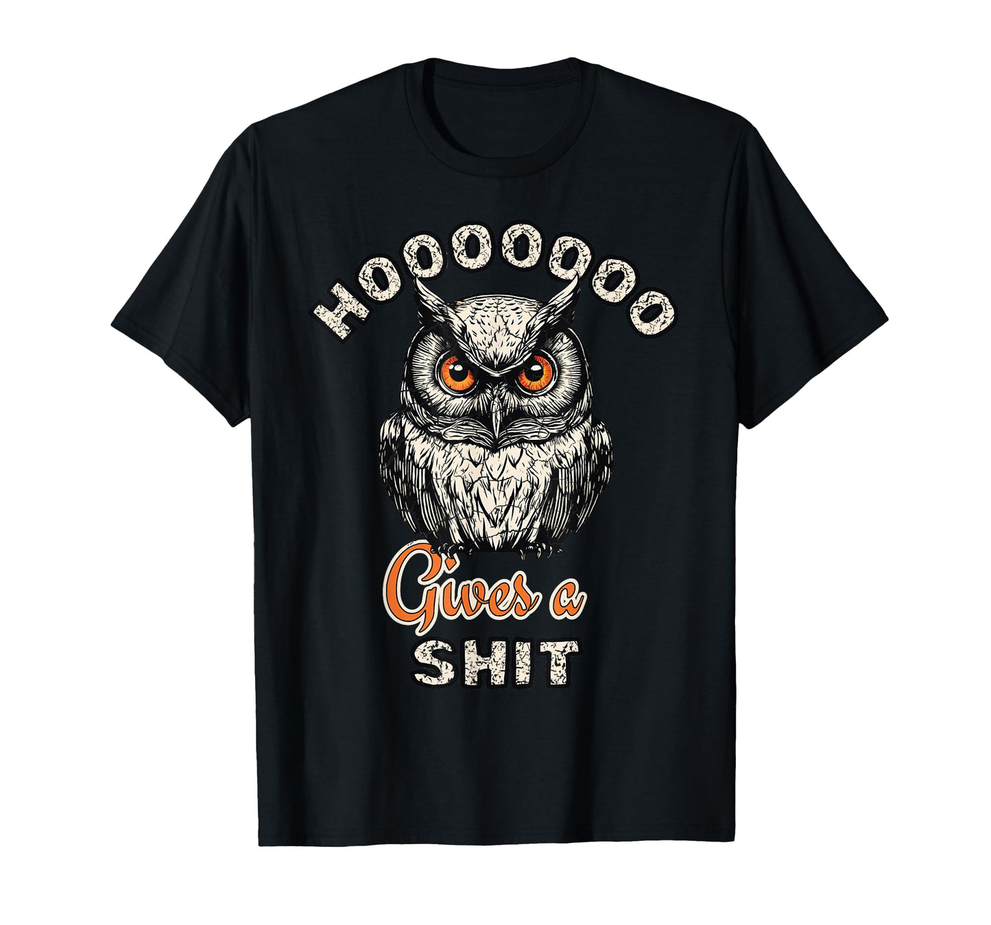 Vintage Owl Who Gives A Shit Adult Humor Bird Lover T-Shirt