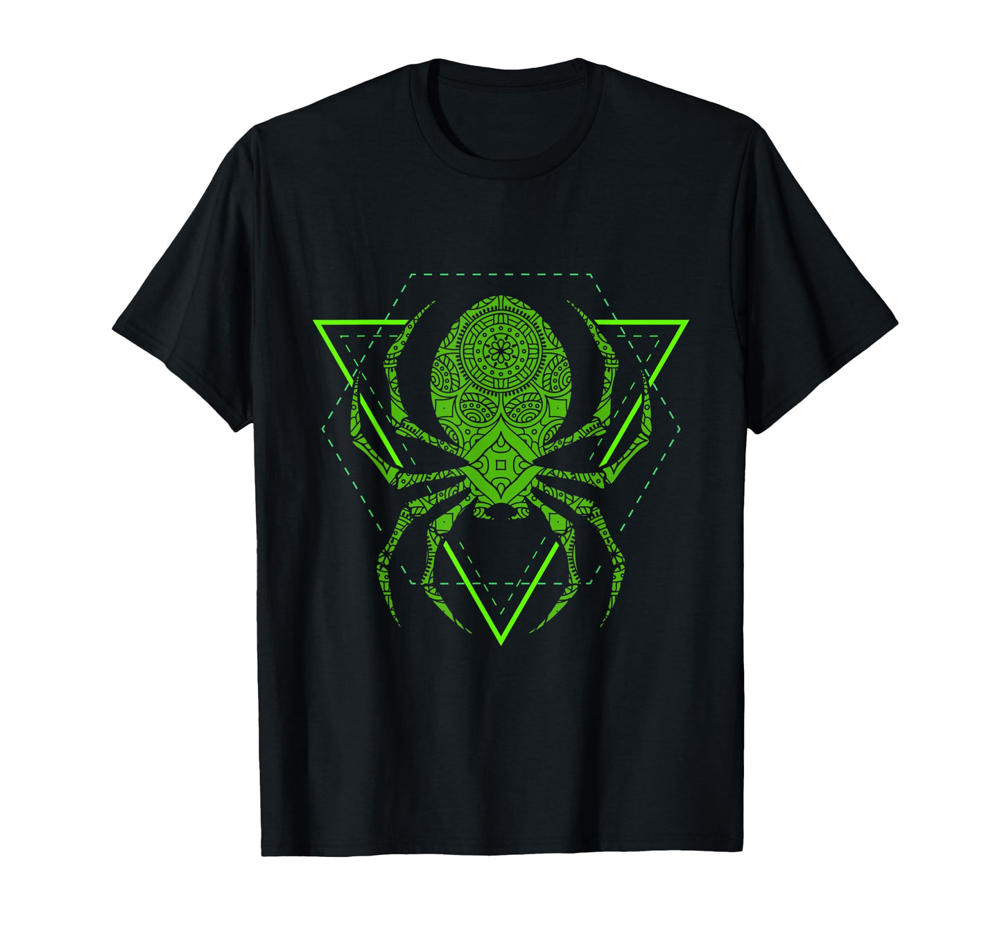 Sacred Geometry Halloween Spider Tribal Tattoo Mandala T-Shirt